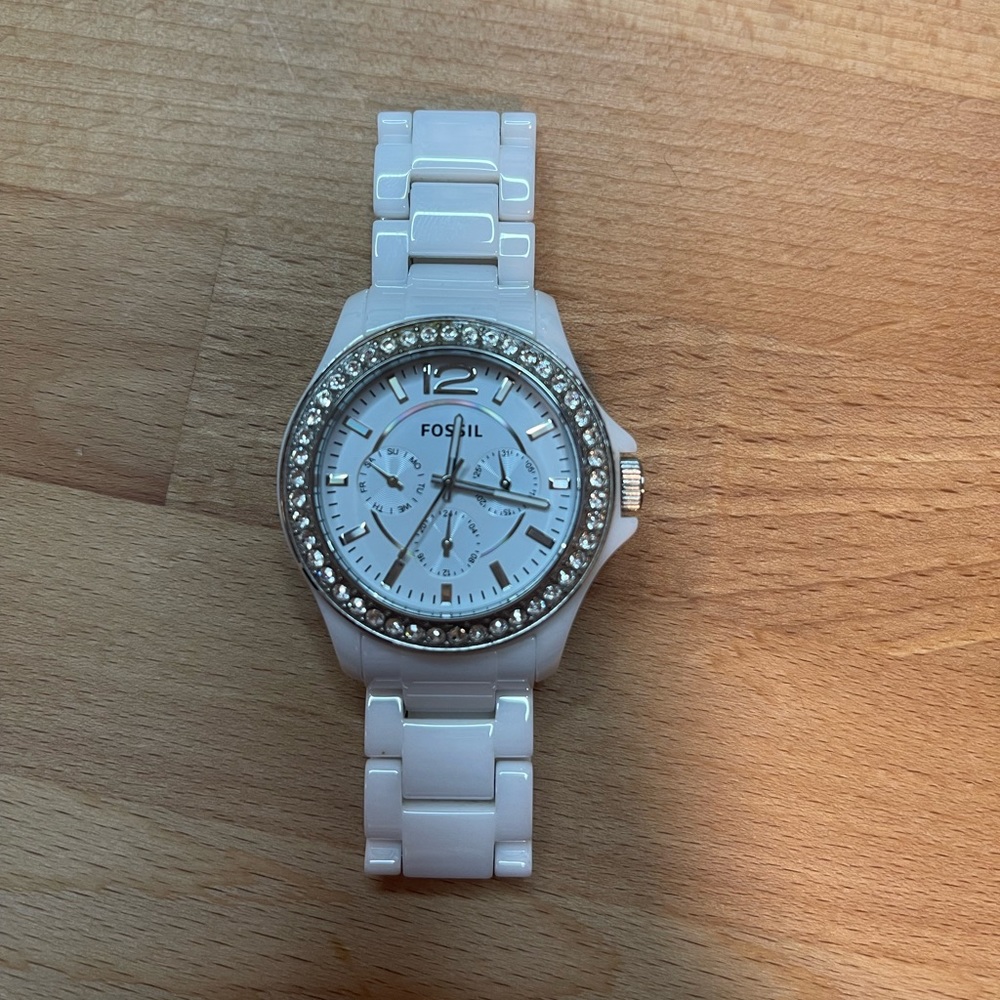 Fossil Acrylic White Watch
